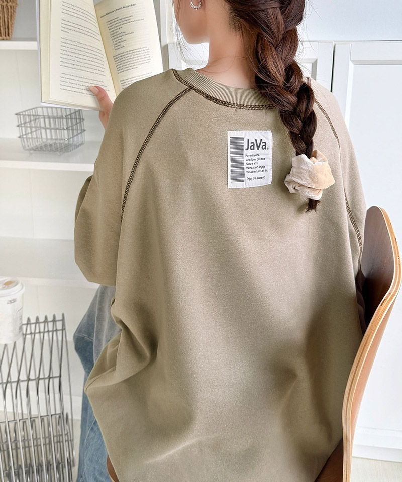 《JaVaジャバコラボ》配色ステッチが映える◎裏起毛ガゼット＆袖刺繍プルオーバー JaVa クラシカルエルフ jv1050391 | classicalelf | 14