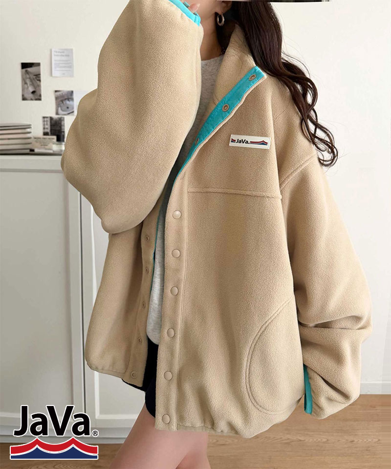 《JaVaジャバコラボ》ポップな色合いの配色フリースブルゾン JaVa クラシカルエルフ jv1050393 | classicalelf