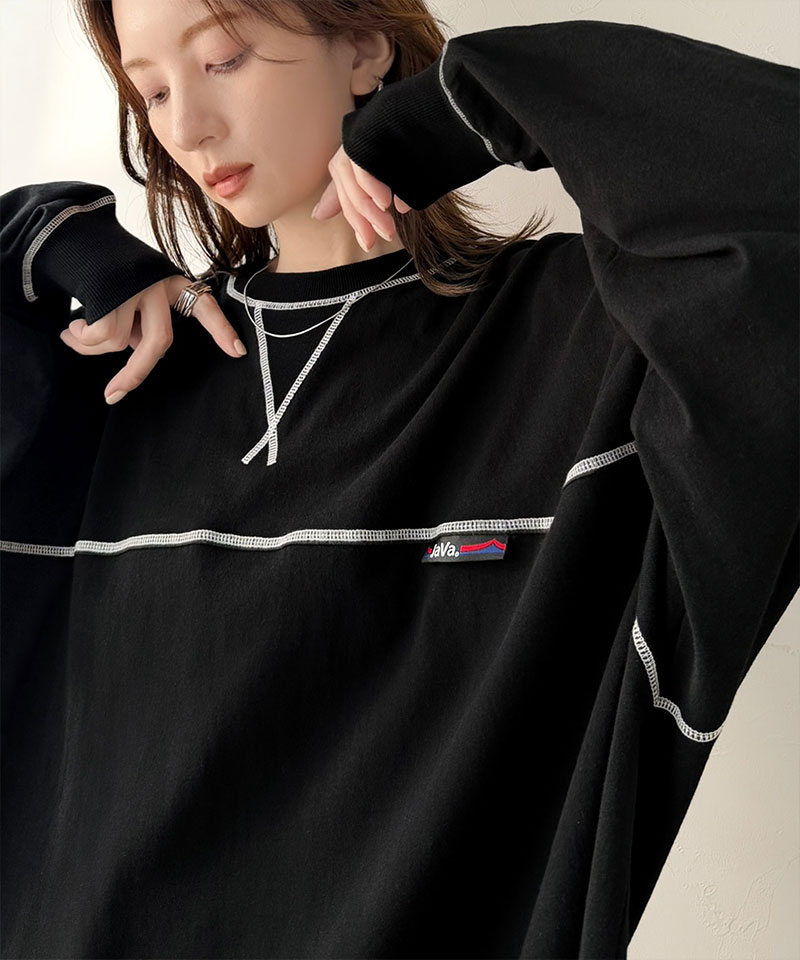 《JaVaジャバコラボ》綿100％配色ステッチビッグフットボールTシャツ JaVa クラシカルエルフ jv1050394 | classicalelf | 07