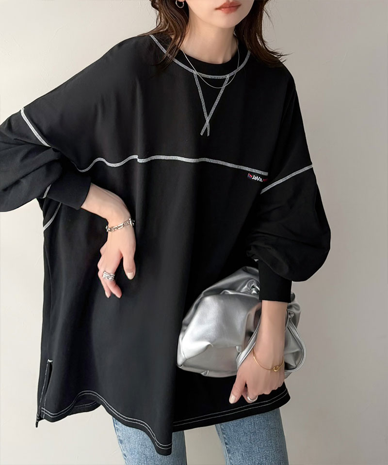 《JaVaジャバコラボ》綿100％配色ステッチビッグフットボールTシャツ JaVa クラシカルエルフ jv1050394 | classicalelf | 08