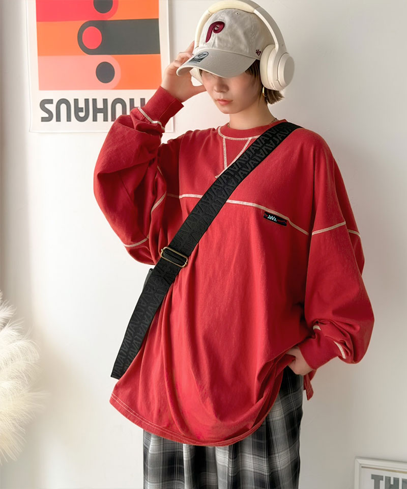 《JaVaジャバコラボ》綿100％配色ステッチビッグフットボールTシャツ JaVa クラシカルエルフ jv1050394 | classicalelf | 16