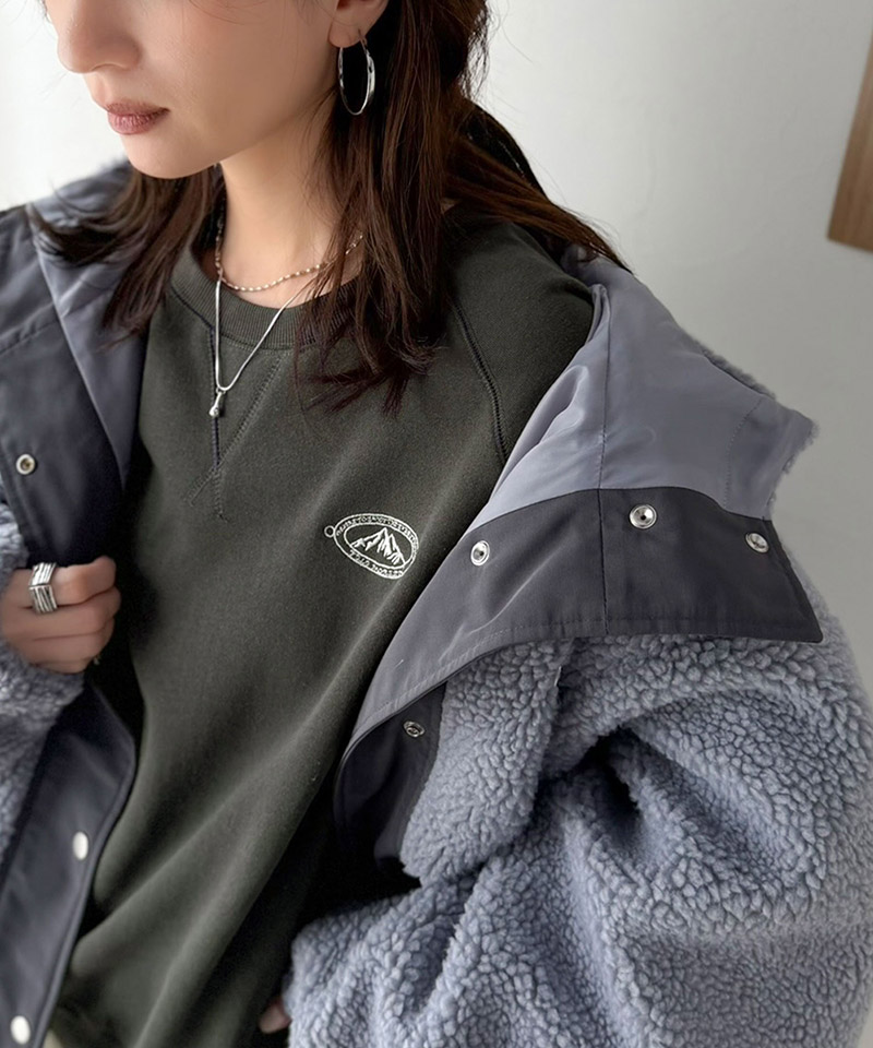 《JaVaジャバコラボ》裏起毛 バックプリント&ぷっくり厚盛刺繍スウェット JaVa クラシカルエルフ jv1050404 | classicalelf | 08