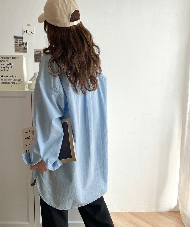 《javaジャバ コラボ》トップス シャツ レディース ブラウス メンズ 男女兼用 ユニセックス コットン 綿100% 無地 ストライプ サイドスリット | classicalelf | 16