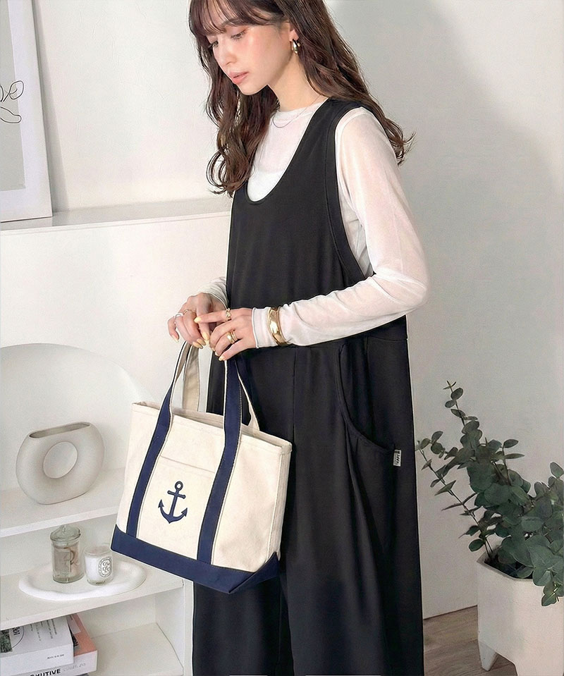 《java ジャバコラボ》 オールインワン サロペット レディース カットジョーゼット Uネック ゆるっと オーバーサイズ レイヤードコーデ 大きいサイズ | classicalelf | 09