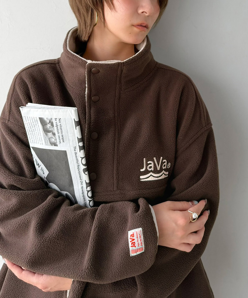 《JaVaジャバコラボ》ふんわり暖か。軽量配色フリースハーフジッププルオーバー（オーバーサイズ） JaVa クラシカルエルフ jv1240141 | classicalelf | 11
