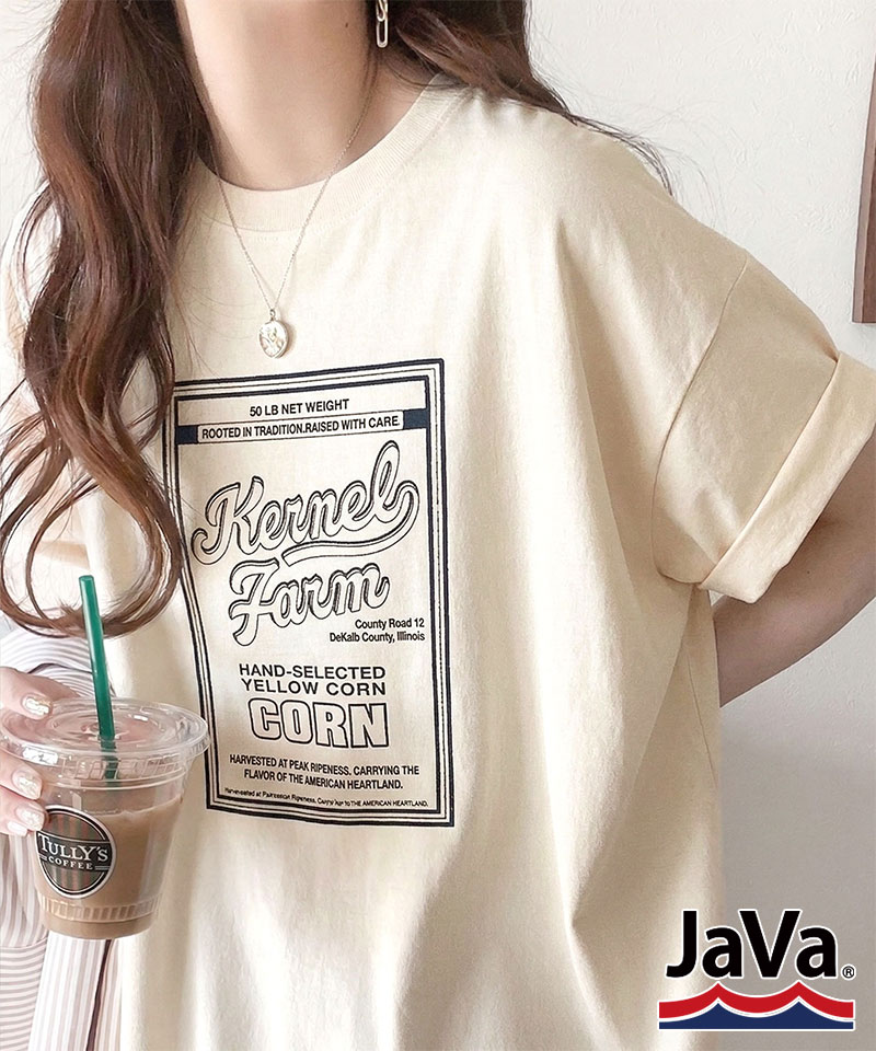 《JaVa ジャバコラボ》 【 接触冷感 機能付】 Tシャツ レディース 半袖 カットソー 前後2way ロゴ | classicalelf
