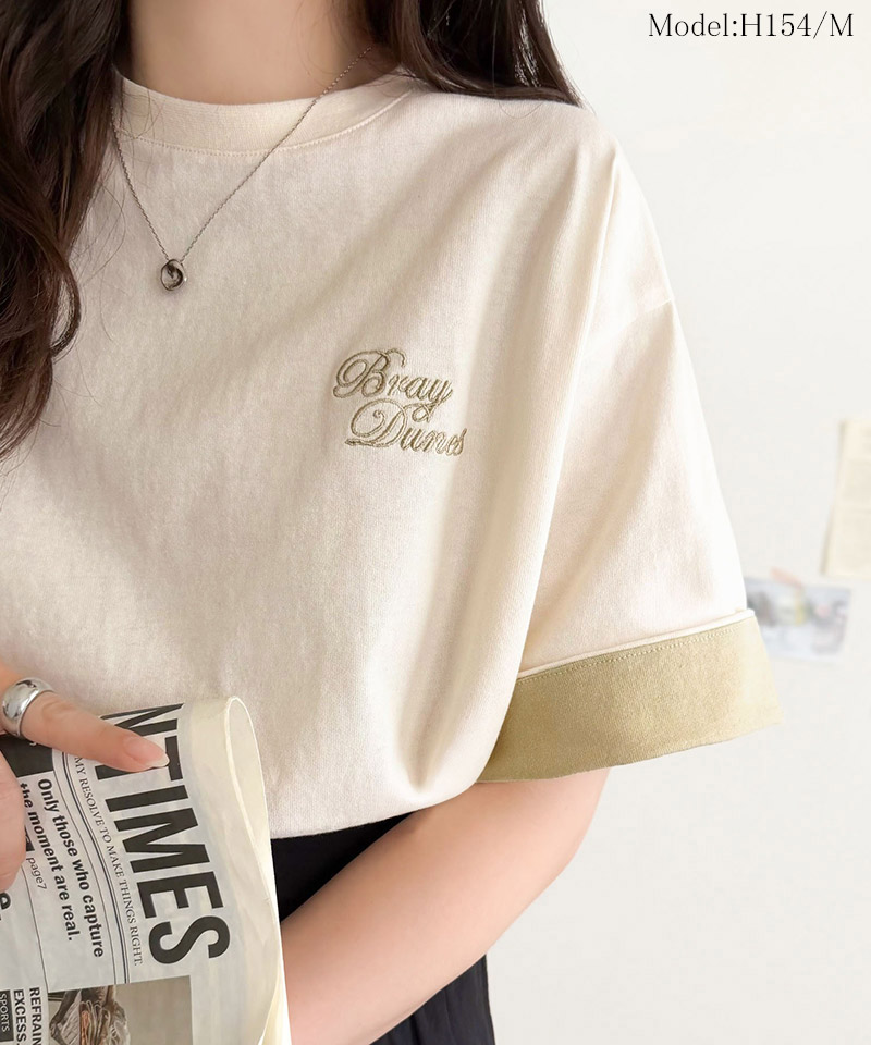 《JaVaジャバコラボ》綿100％ 胸刺繍入り 袖配色切り替え Tシャツ JaVa クラシカルエルフ jv1330106 | classicalelf | 03