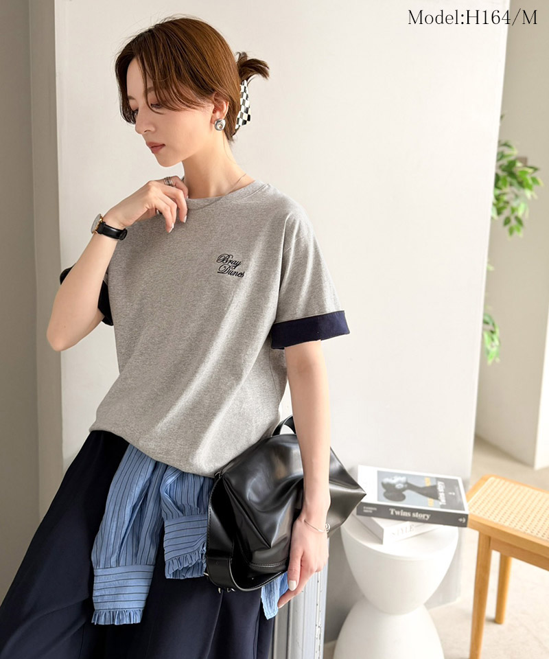 《JaVaジャバコラボ》綿100％ 胸刺繍入り 袖配色切り替え Tシャツ JaVa クラシカルエルフ jv1330106 | classicalelf | 06