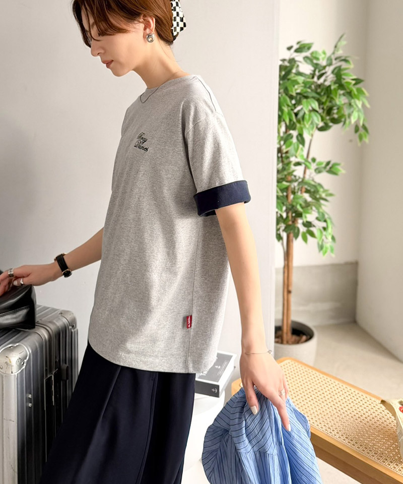 《JaVaジャバコラボ》綿100％ 胸刺繍入り 袖配色切り替え Tシャツ JaVa クラシカルエルフ jv1330106 | classicalelf | 07