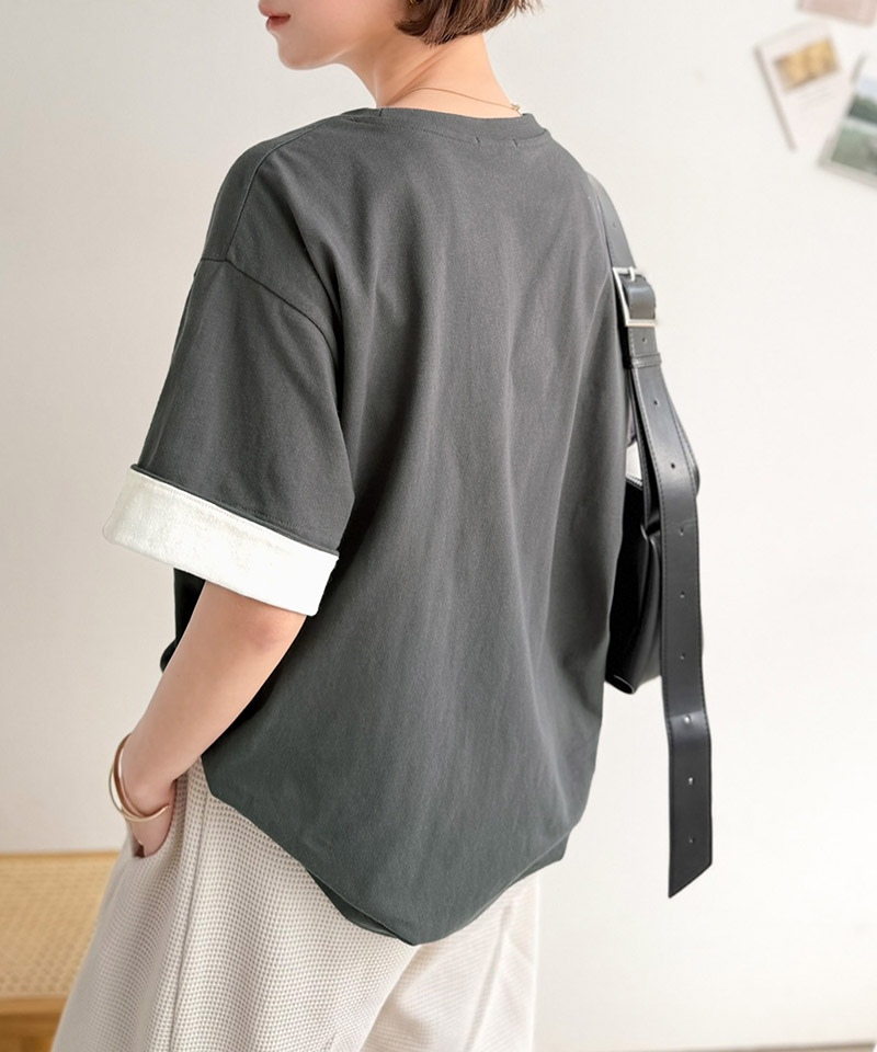 《JaVaジャバコラボ》綿100％ 胸刺繍入り 袖配色切り替え Tシャツ JaVa クラシカルエルフ jv1330106 | classicalelf | 11