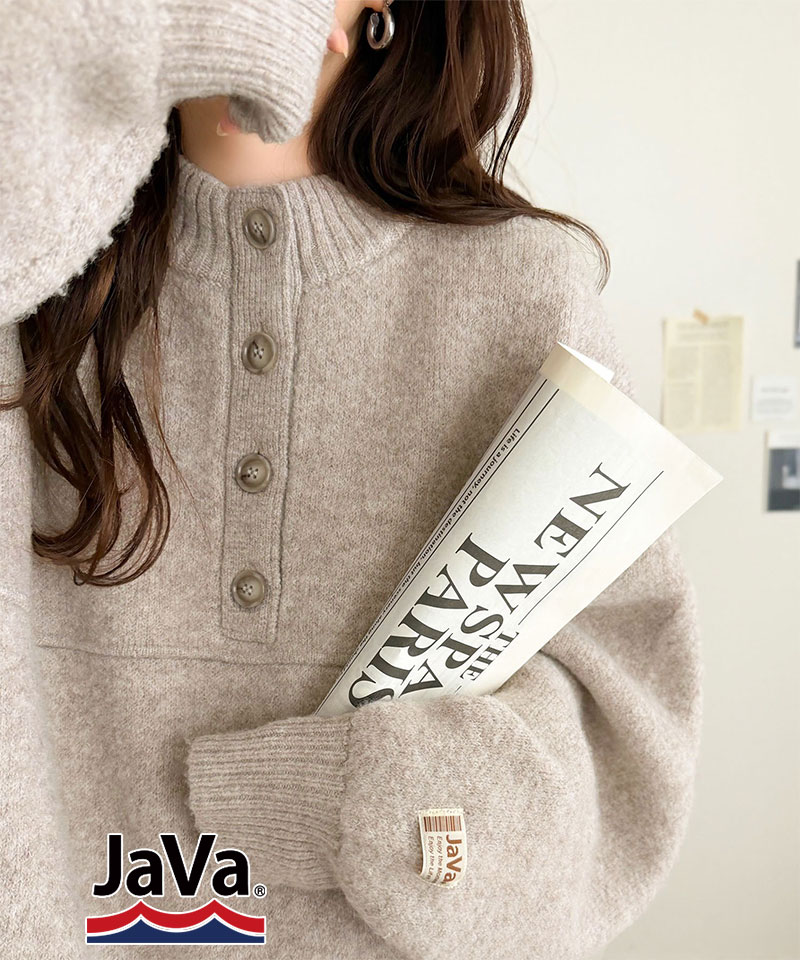 《JaVaジャバコラボ》ふんわり袖たっぽり。配色テープアノラック風ニットプルオーバー JaVa クラシカルエルフ jv1380013 | classicalelf