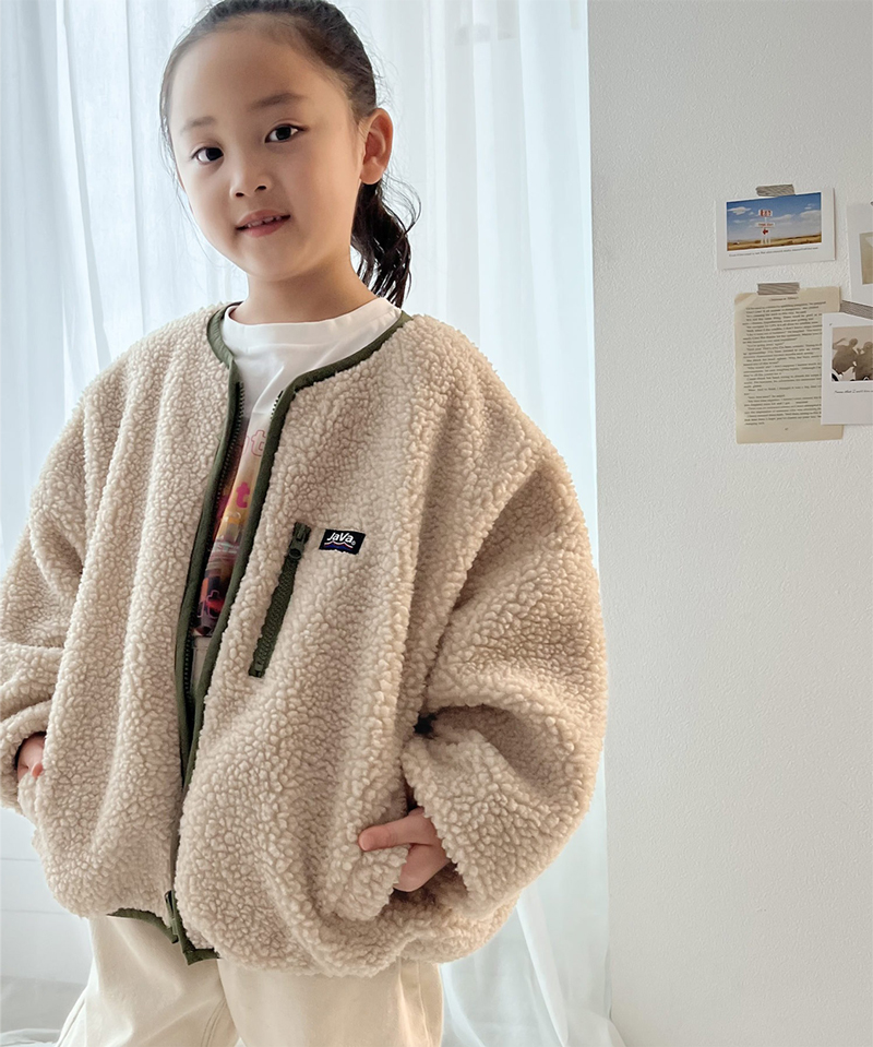 《javaジャバ コラボ》キッズ トップス アウター ブルゾン 子供服 男の子 女の子 親子コーデ お揃い 2WAY リバーシブル ボア フリース | classicalelf | 06
