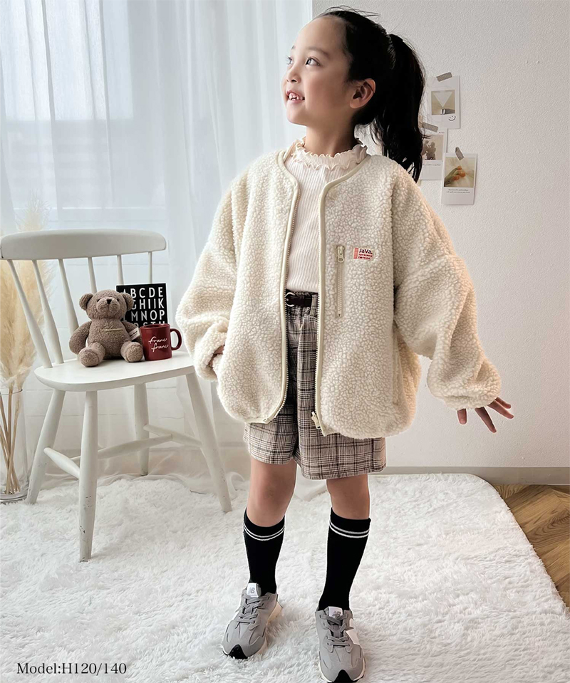 《javaジャバ コラボ》キッズ トップス アウター ブルゾン 子供服 男の子 女の子 親子コーデ お揃い 2WAY リバーシブル ボア フリース | classicalelf | 08