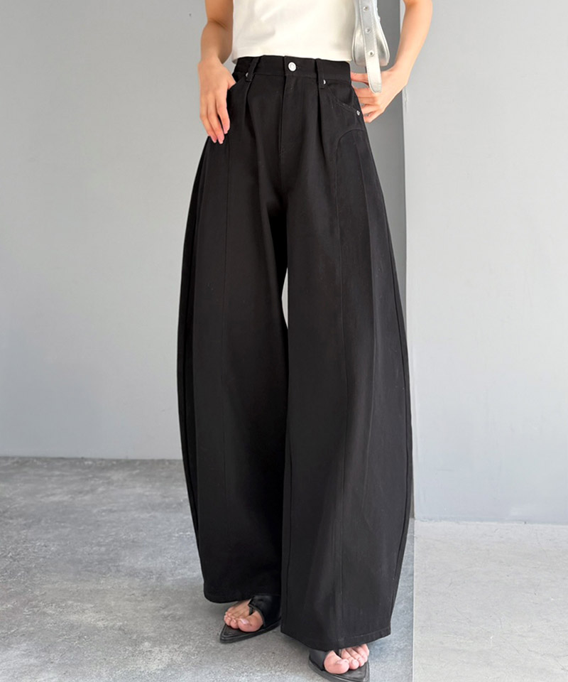 【 mily bilet 】ボトムス パンツ レディース タックカーブパンツ 綿100% 主役級 カーブシルエット | classicalelf | 03