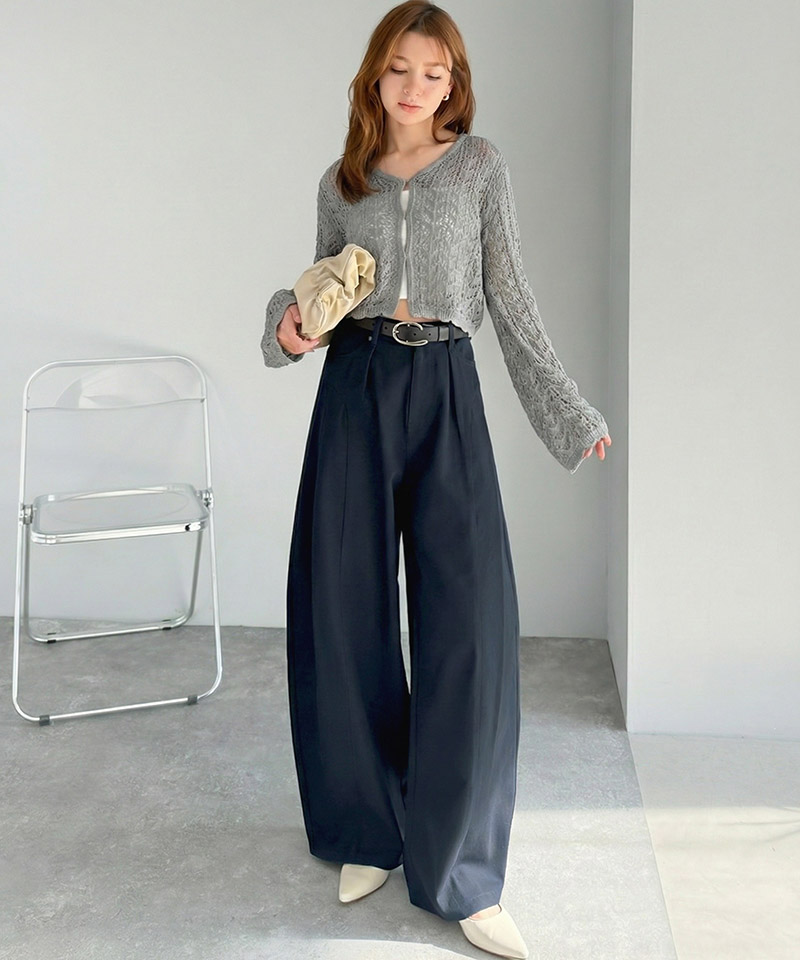 【 mily bilet 】ボトムス パンツ レディース タックカーブパンツ 綿100% 主役級 カーブシルエット | classicalelf | 13