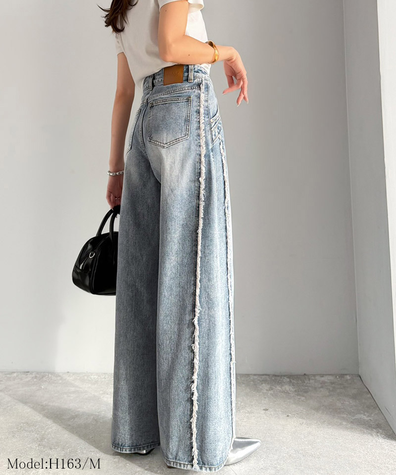 【 mily bilet 】ボトムス パンツ レディース デニム ワイドパンツ ストレートパンツ 美脚デニム | classicalelf | 02