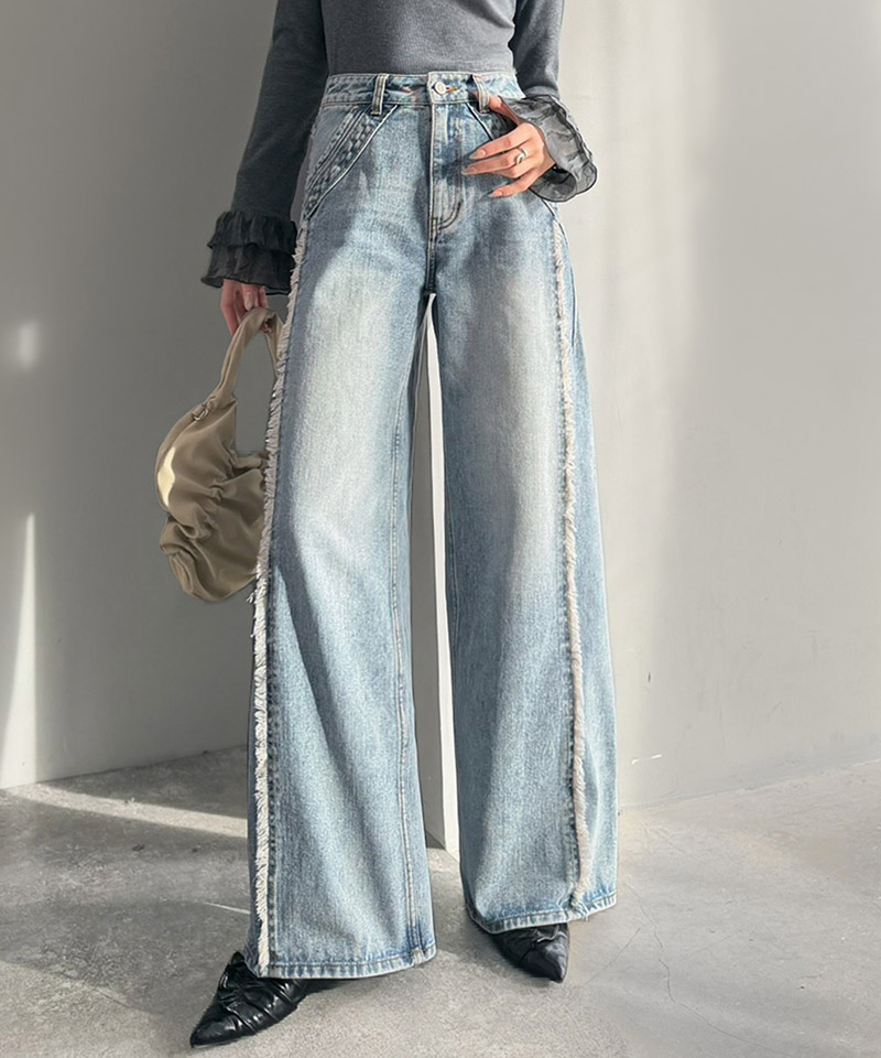【 mily bilet 】ボトムス パンツ レディース デニム ワイドパンツ ストレートパンツ 美脚デニム | classicalelf | 03