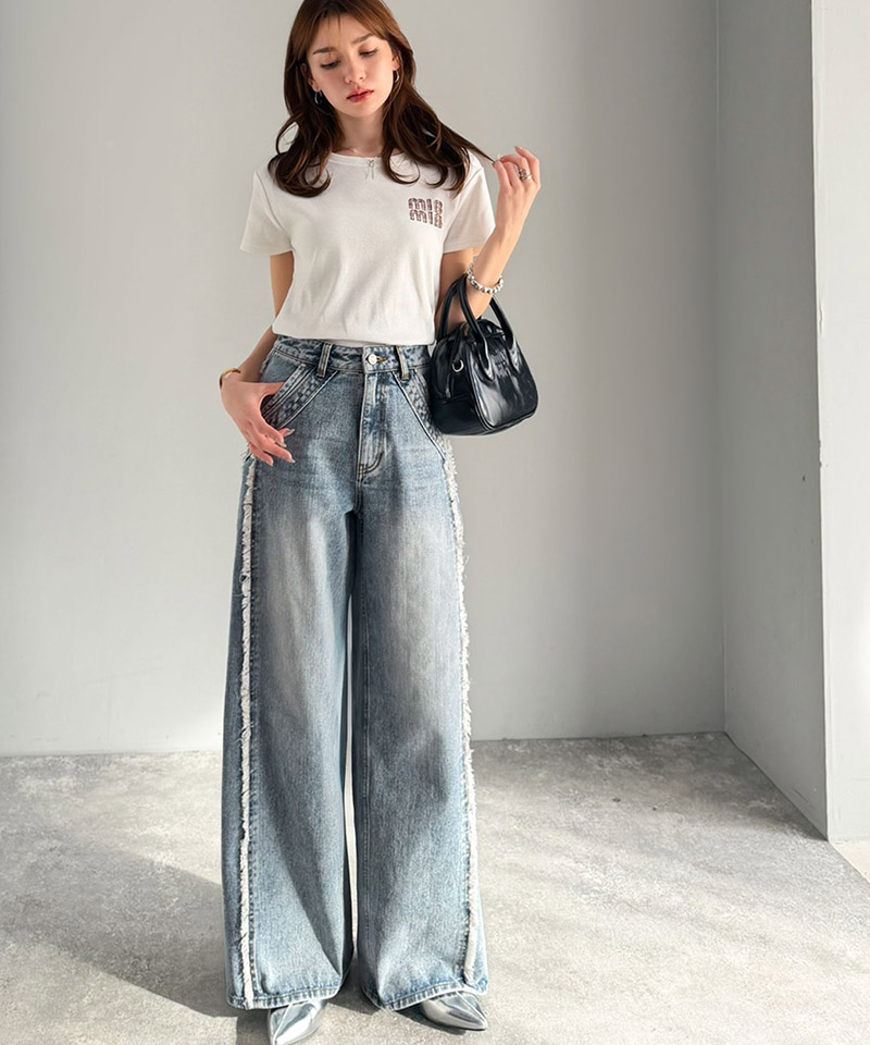 【 mily bilet 】ボトムス パンツ レディース デニム ワイドパンツ ストレートパンツ 美脚デニム | classicalelf | 04