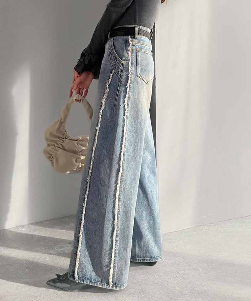 【 mily bilet 】ボトムス パンツ レディース デニム ワイドパンツ ストレートパンツ 美脚デニム | classicalelf | 05