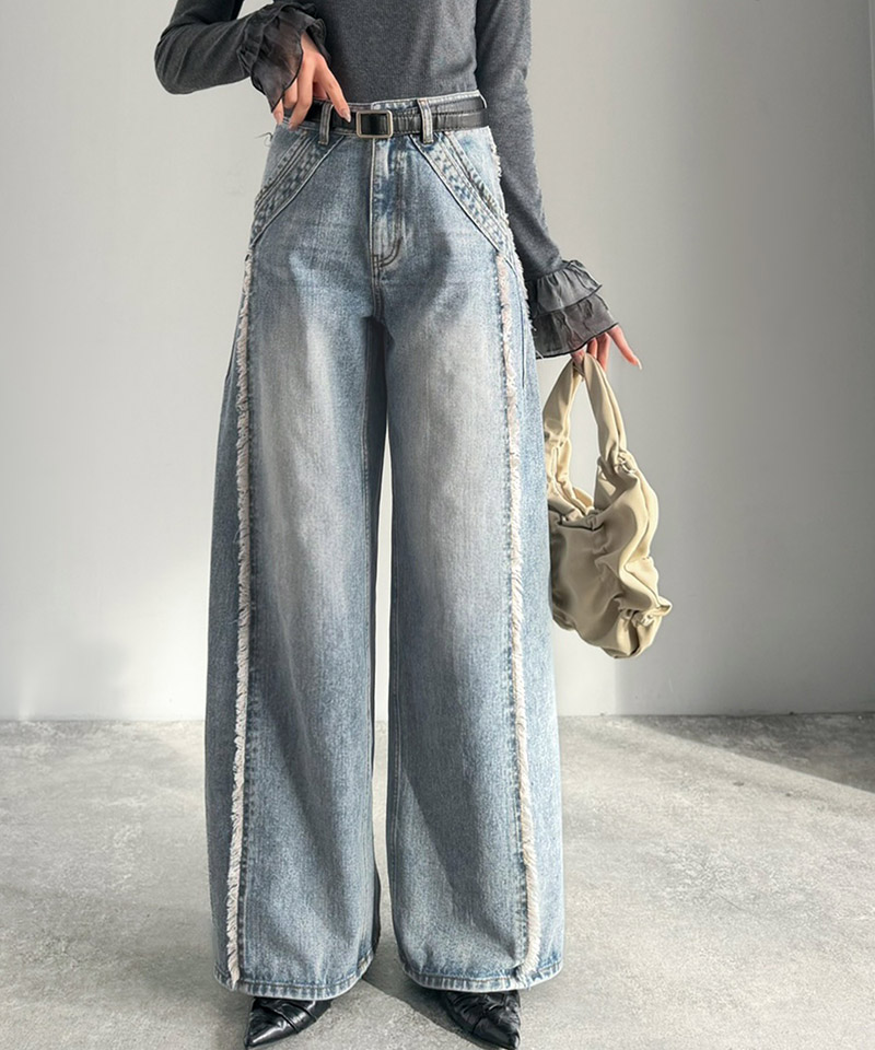 【 mily bilet 】ボトムス パンツ レディース デニム ワイドパンツ ストレートパンツ 美脚デニム | classicalelf | 06
