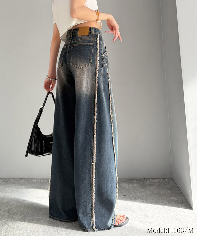 【 mily bilet 】ボトムス パンツ レディース デニム ワイドパンツ ストレートパンツ 美脚デニム | classicalelf | 07