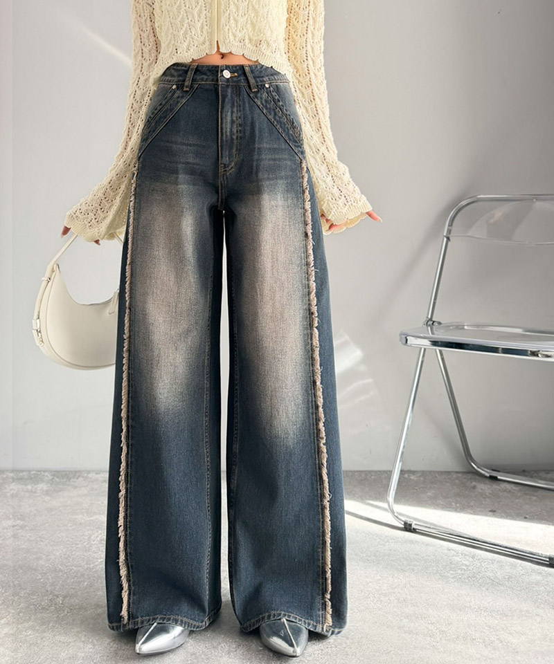 【 mily bilet 】ボトムス パンツ レディース デニム ワイドパンツ ストレートパンツ 美脚デニム | classicalelf | 08