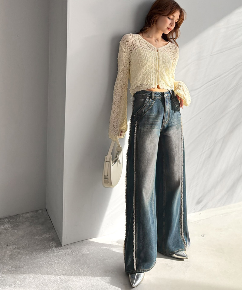 【 mily bilet 】ボトムス パンツ レディース デニム ワイドパンツ ストレートパンツ 美脚デニム | classicalelf | 09