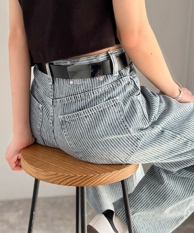 【 mily bilet 】ボトムス パンツ レディース デニム ヒッコリーパンツ デニムパンツ ハイウエス | classicalelf | 14