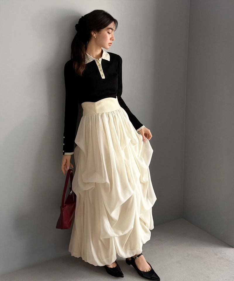 【mily bilet】ランダムタックバルーンヘムスカート  mily bilet クラシカルエルフ mi1009001 | classicalelf | 08