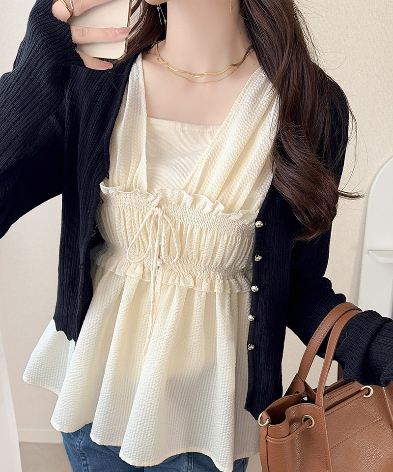 【mily bilet】ブラウス レディース フリル トップス ノースリーブ リボンギャザー ベスト 大人可愛い | classicalelf | 05