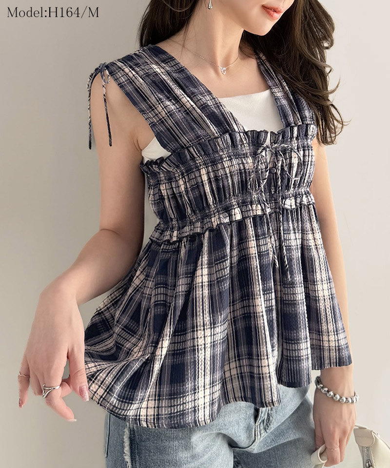 【mily bilet】ブラウス レディース フリル トップス ノースリーブ リボンギャザー ベスト 大人可愛い | classicalelf | 13