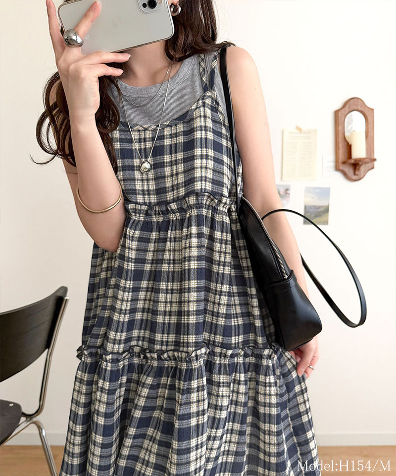 【mily bilet】チュニック キャミソール キャミワンピース ミニ トップス キャミソール レディース シアー ティアード キャミ チュニック バックリボン | classicalelf | 10