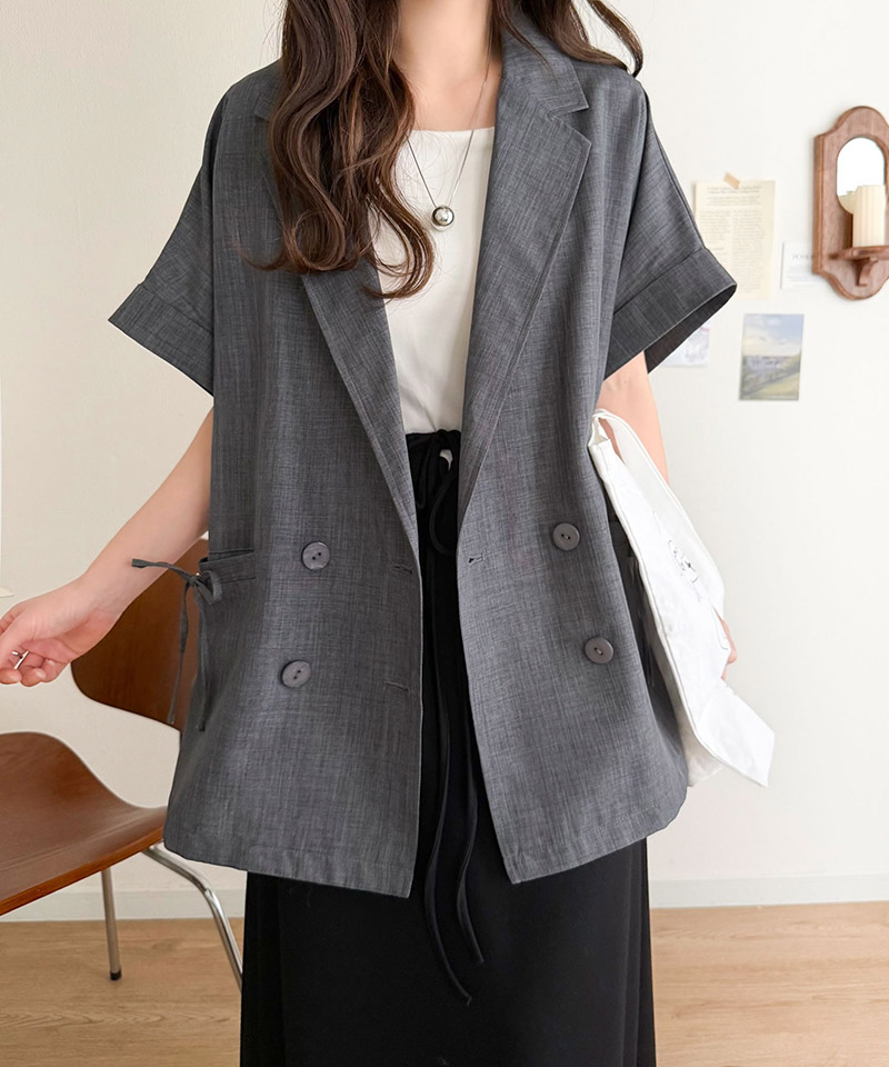 【mily bilet】アウター ジャケット レディース テーラードジャケット 半袖 半袖ジャケット 大人可愛い | classicalelf | 08