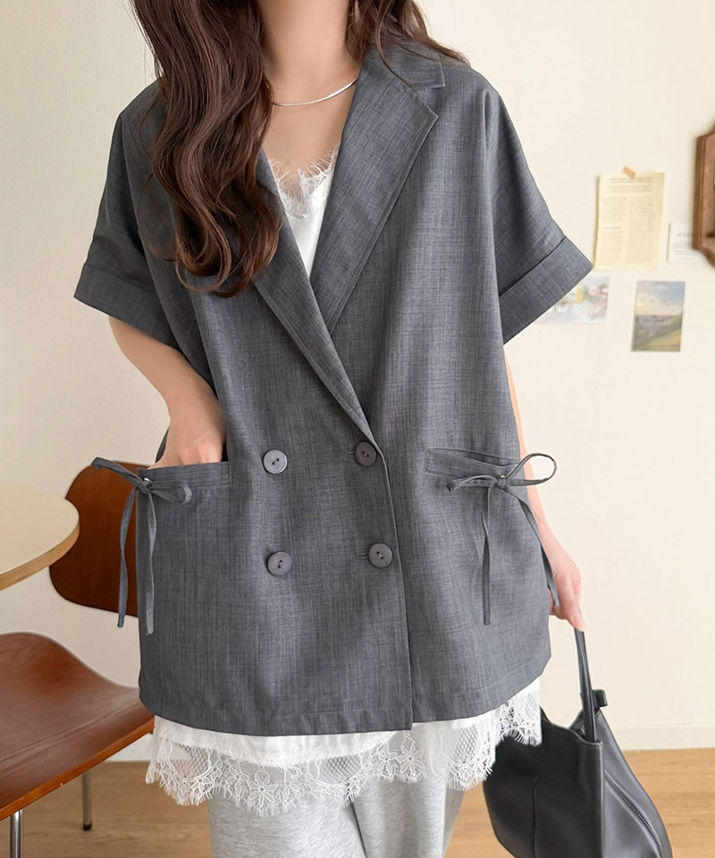 【mily bilet】アウター ジャケット レディース テーラードジャケット 半袖 半袖ジャケット 大人可愛い | classicalelf | 09