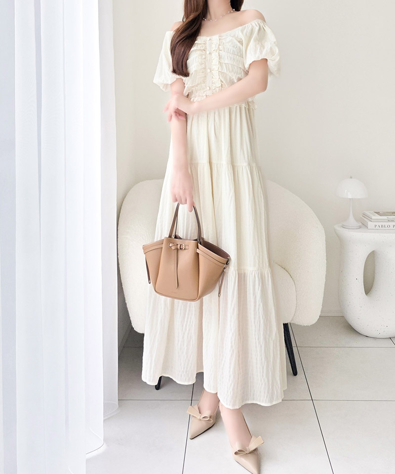 【mily bilet】オフショル2wayギャザードッキングロングワンピース mily bilet クラシカルエルフ mi1019138 | classicalelf | 07