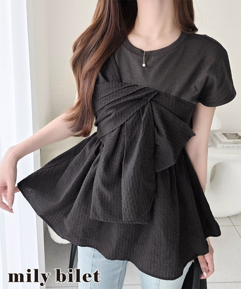 【mily bilet】リボンビスチェドッキングTシャツT mily bilet クラシカルエルフ mi1019145 | classicalelf