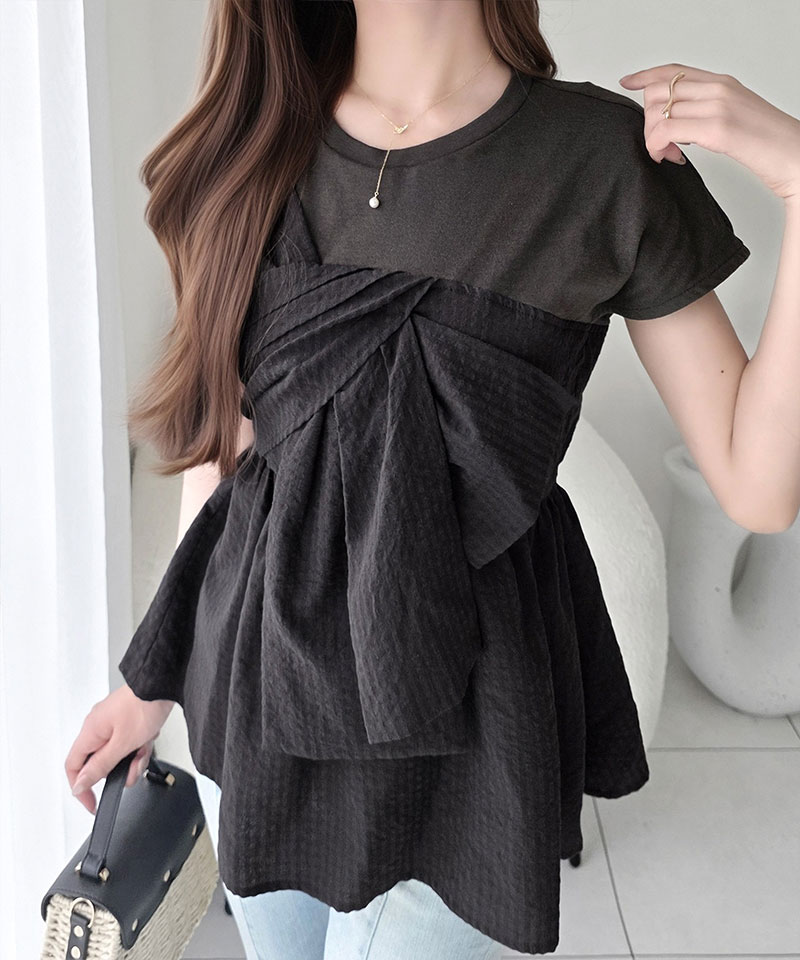 【mily bilet】リボンビスチェドッキングTシャツT mily bilet クラシカルエルフ mi1019145 | classicalelf | 04