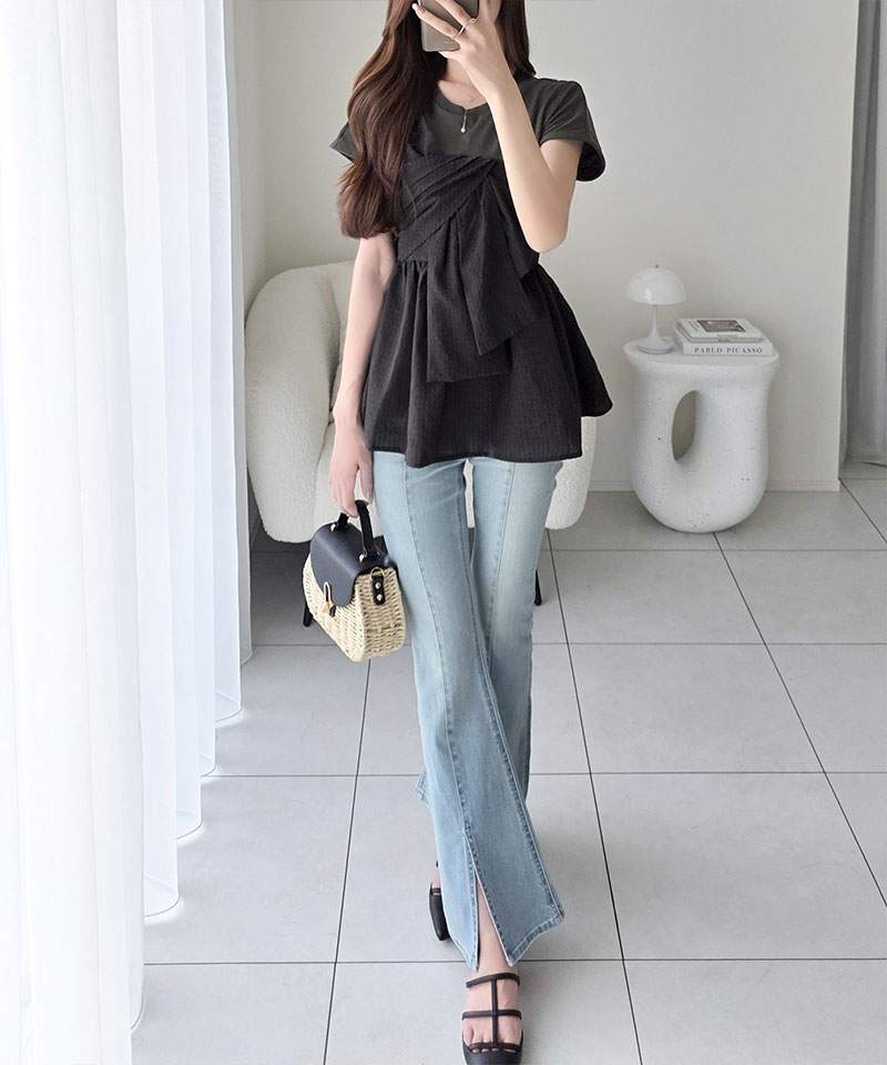 【mily bilet】リボンビスチェドッキングTシャツT mily bilet クラシカルエルフ mi1019145 | classicalelf | 05