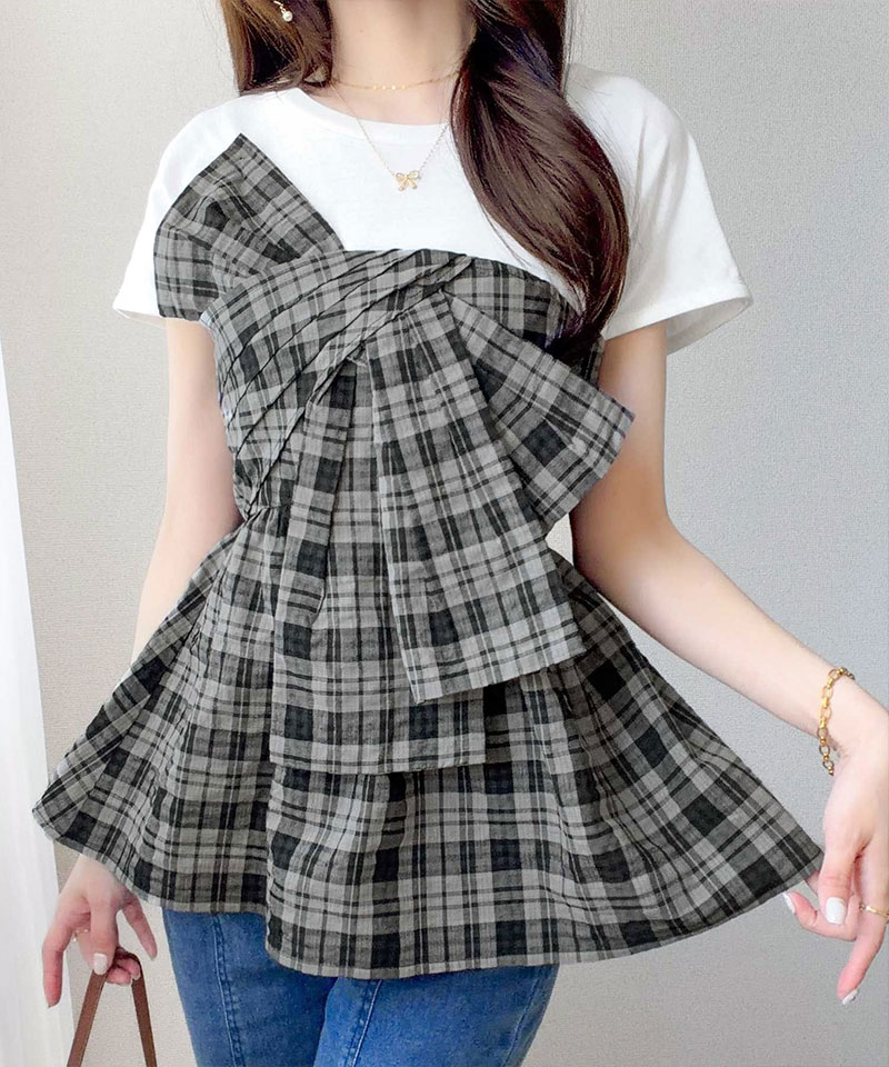【mily bilet】リボンビスチェドッキングTシャツT mily bilet クラシカルエルフ mi1019145 | classicalelf | 09