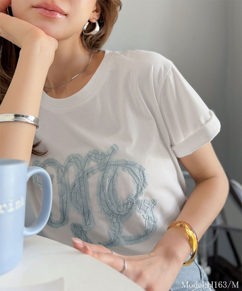 【mily bilet】レースワッペン半袖Tシャツ mily bilet クラシカルエルフ mi1029185 | classicalelf | 03