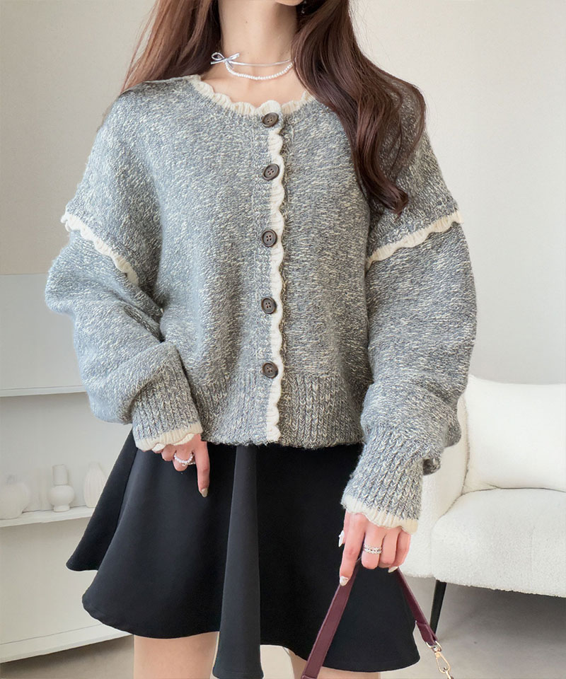 【mily bilet】前後2WAYスカラップ配色MIXヤーンニットカーディガン mily bilet クラシカルエルフ mi1029188 | classicalelf | 06