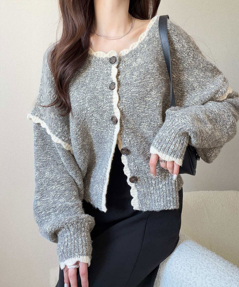 【mily bilet】前後2WAYスカラップ配色MIXヤーンニットカーディガン mily bilet クラシカルエルフ mi1029188 | classicalelf | 07