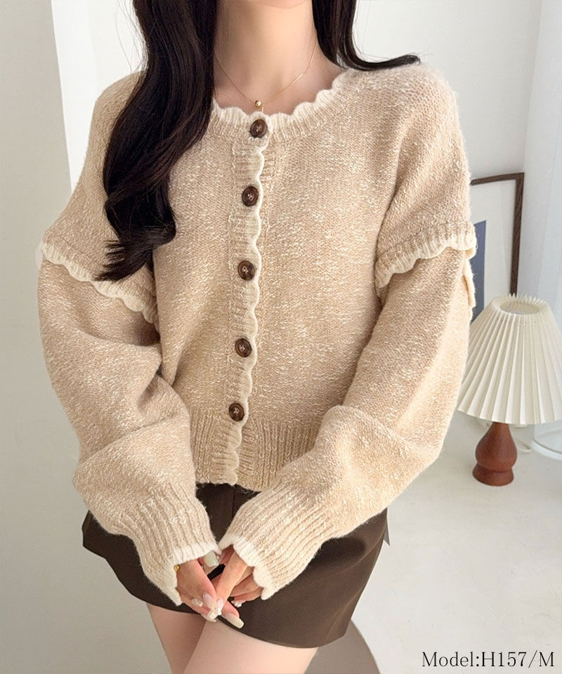 【mily bilet】前後2WAYスカラップ配色MIXヤーンニットカーディガン mily bilet クラシカルエルフ mi1029188 | classicalelf | 08