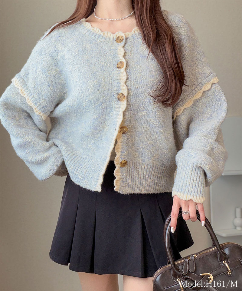 【mily bilet】前後2WAYスカラップ配色MIXヤーンニットカーディガン mily bilet クラシカルエルフ mi1029188 | classicalelf | 13