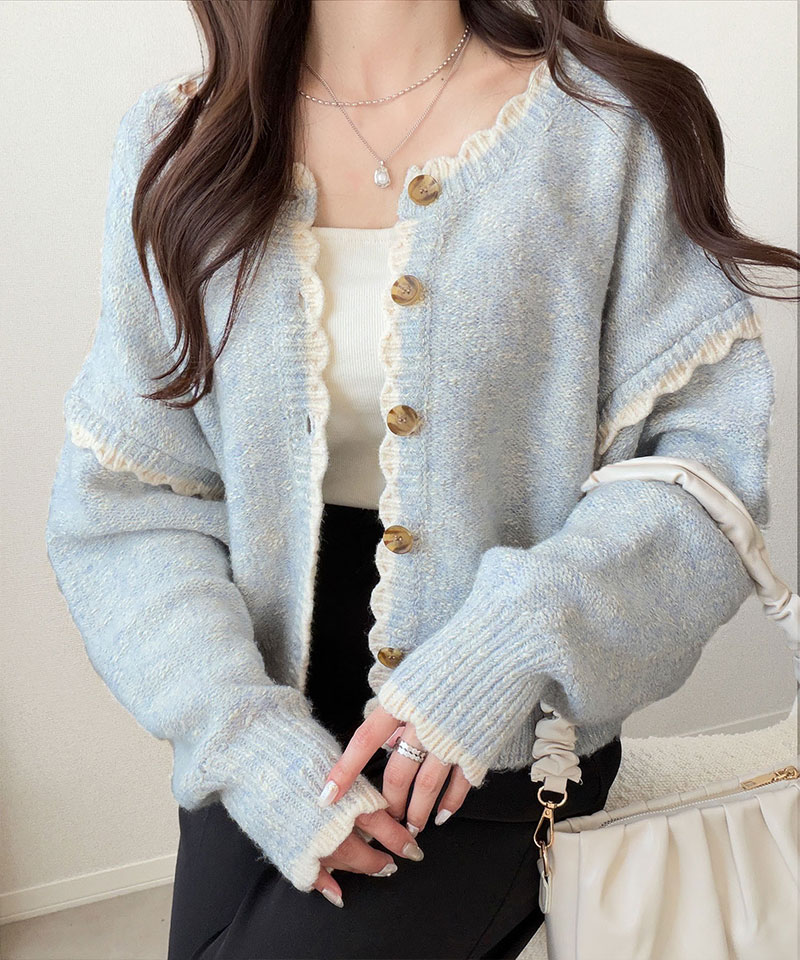 【mily bilet】前後2WAYスカラップ配色MIXヤーンニットカーディガン mily bilet クラシカルエルフ mi1029188 | classicalelf | 15