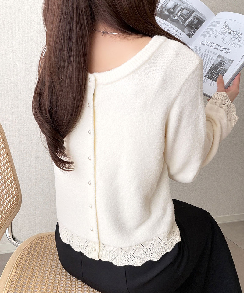 【mily bilet】前後2way配色ニットレースカーディガン mily bilet クラシカルエルフ mi1029195 | classicalelf | 06