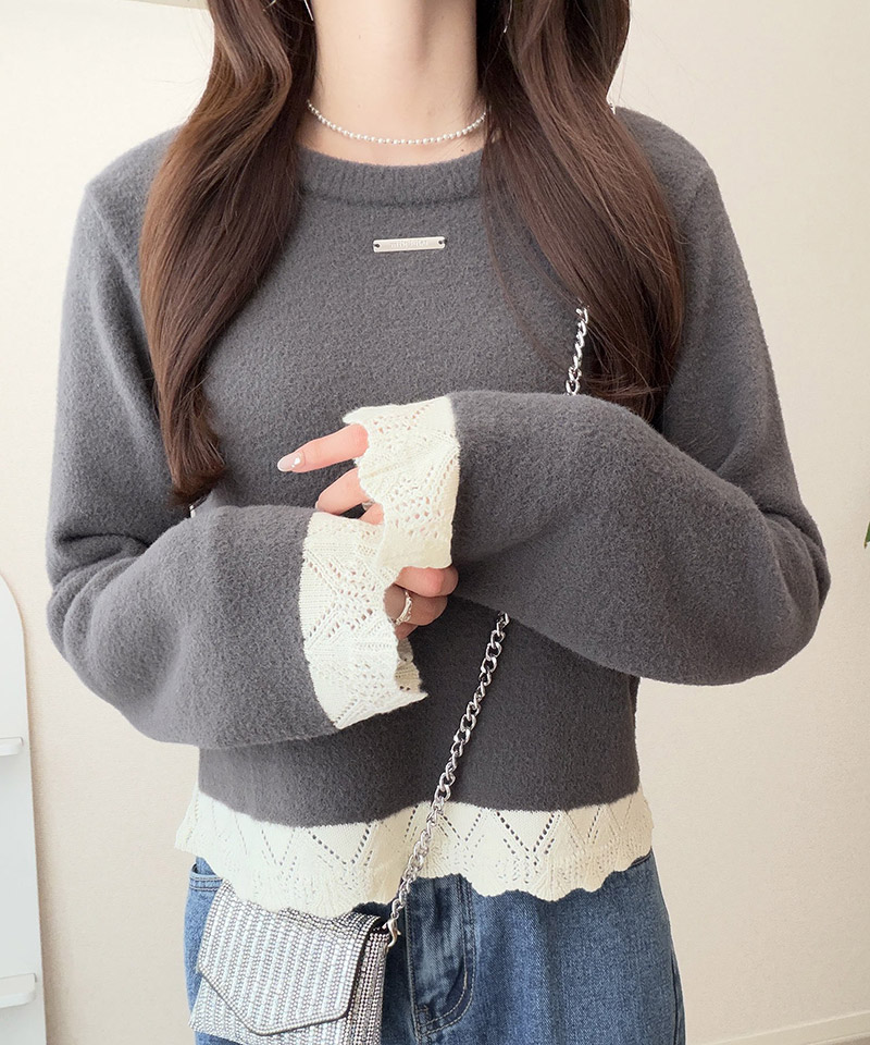 【mily bilet】前後2way配色ニットレースカーディガン mily bilet クラシカルエルフ mi1029195 | classicalelf | 08