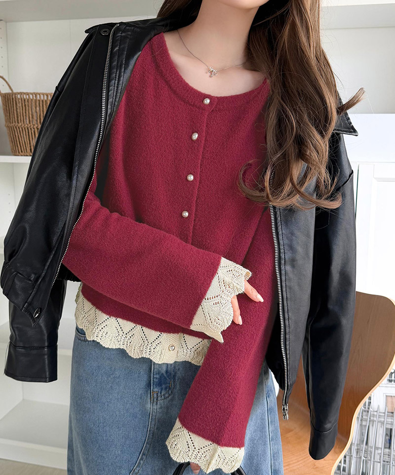 【mily bilet】前後2way配色ニットレースカーディガン mily bilet クラシカルエルフ mi1029195 | classicalelf | 15