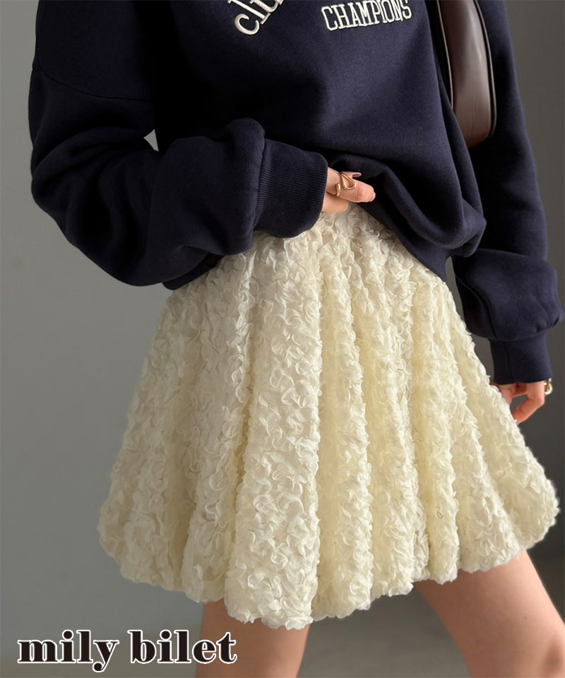【mily bilet】フラワーチュールバルーンミニスカート mily bilet クラシカルエルフ mi1029203 | classicalelf