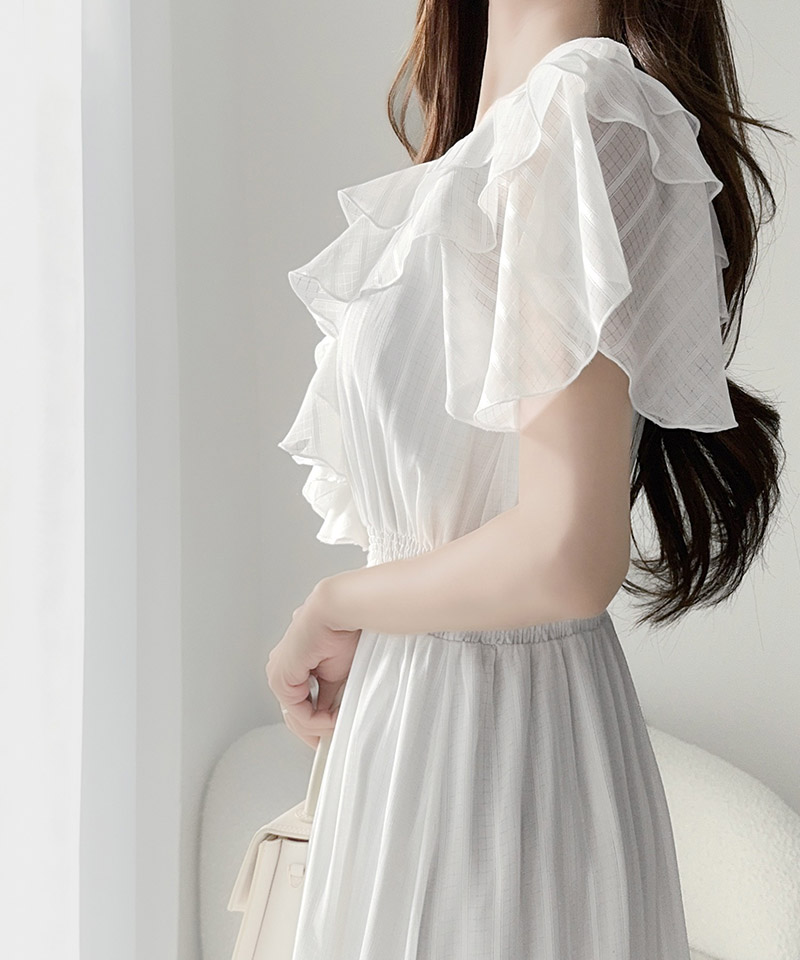 【 mily bilet 】ワンピース レディース シアー ストライプ 透け感 フェミニン 華やか 主役級 | classicalelf | 06